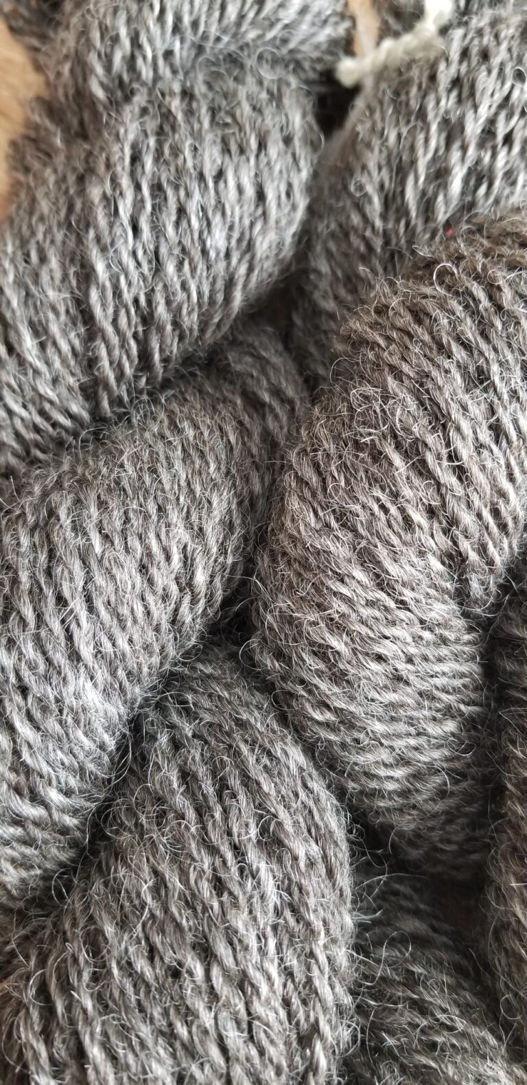 hand spun grey alpaca yarn